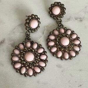 Pink Ornate Statement Earrings